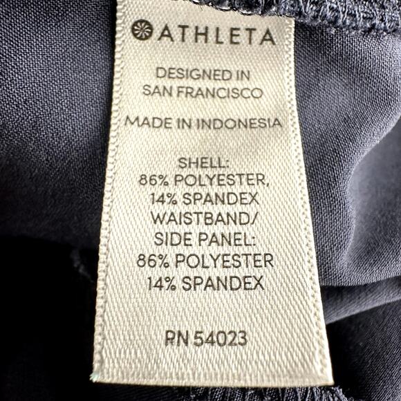 Athleta Brooklyn Mid Rise Ankle Pants Tapered Pocket Rib Knit Trim Navy Blue 8P - Picture 4 of 6